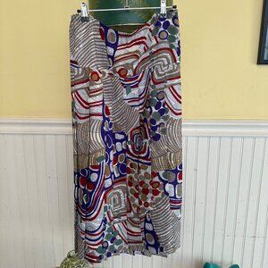 Vintage Plus Size Skirt pleated maxi Skirt Stretch waist 20